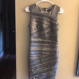 Torn by Ronny Kobo silver shiny dress XS